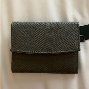Gray snakeskin mini wallet